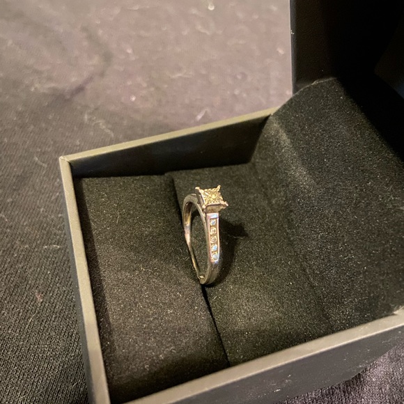 10k White Gold Princess Cut Diamond Engagement Ring 💍 Size 7 1/4 carat - Picture 8 of 8